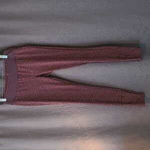 Prana Women's Purple Undertone Striped Full Length Leggings, Large